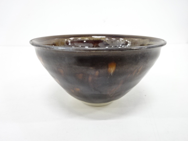 Ｐ１１１　天目茶碗　六客　『洛東　桶谷定一造』『数茶碗』　共箱　茶道具 P111天目茶碗六客『洛東桶谷定一造』『数茶碗』共箱茶道具